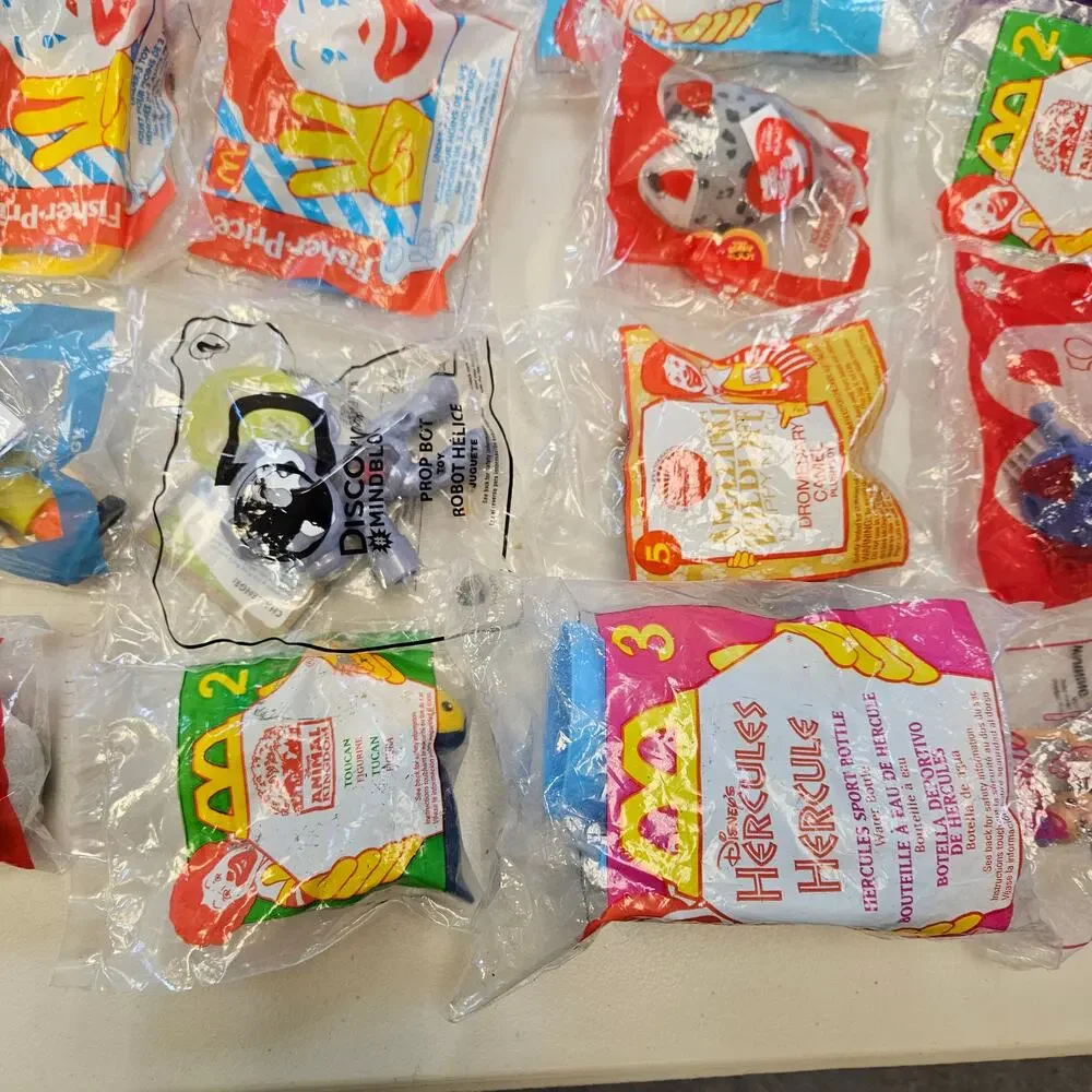 VINTAGE MCDONALDS HAPPY MEAL TOYS LOT TY BARBIE HOT WHEELS PLUSH FIGURES 90S 00S